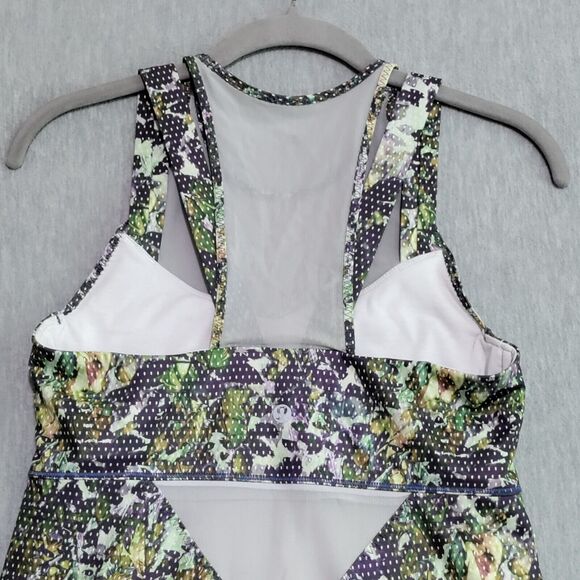 Lululemon Running In The City Mesh Tank Top Size 6 Floral White Multi Pistachio - Picture 5 of 12